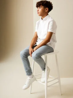 Bleu clair - Pantalon chino extensible (3-17ans)