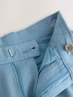 Bleu clair - Pantalon élégant en lin (3-16ans)