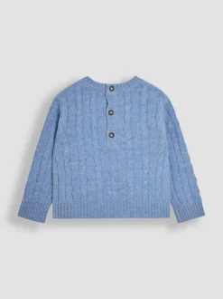 Bleu clair - Pull JoJo Maman Bébé classique en maille torsadée