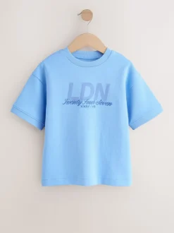 Bleu clair - T-shirt graphique Imprimé Heavyweight Manchester Courts (3-16ans)