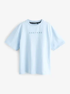 Bleu clair - T-shirt oversize en coton à manches courtes Castore
