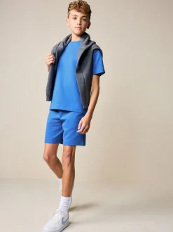 Bleu cobalt - Ensemble t-shirt et short épais décontracté (3-16ans)