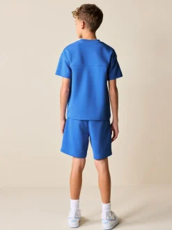 Bleu cobalt - Ensemble t-shirt et short épais décontracté (3-16ans)