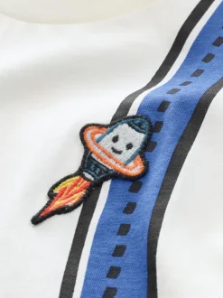 Bleu cobalt - Ensemble t-shirt et short 100% coton imprimé à manches courtes (3mois7ans)