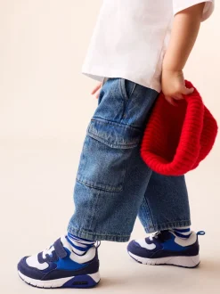 Bleu cobalt - Entraîneurs en dentelle élastique