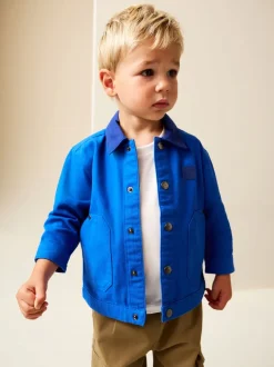 Bleu cobalt - Surchemise en toile (3mois à7ans)