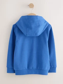 Bleu cobalt - Sweat à capuche zippé (3-16ans)