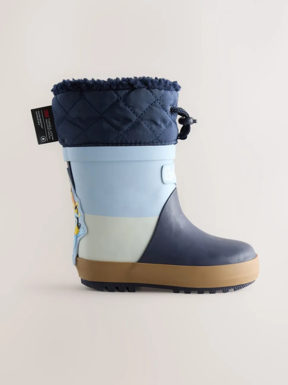 Bleu color block Bluey - Bottes en caoutchouc thermique Thinsulate™ avec extrémité doublée