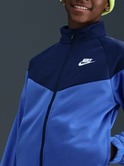 Bleu comète - Survêtement Nike Dri-Fit en poly zippé