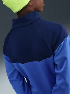 Bleu comète - Survêtement Nike Dri-Fit en poly zippé