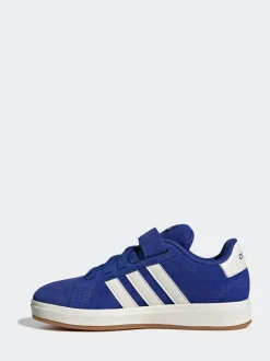 Bleu de ciel - Baskets adidas Grand Court 00s en daim à lacets élastiques pour enfant