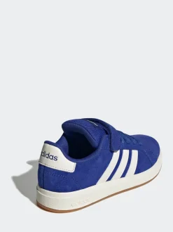 Bleu de ciel - Baskets adidas Grand Court 00s en daim à lacets élastiques pour enfant