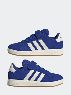 Bleu de ciel - Baskets adidas Grand Court 00s en daim à lacets élastiques pour enfant