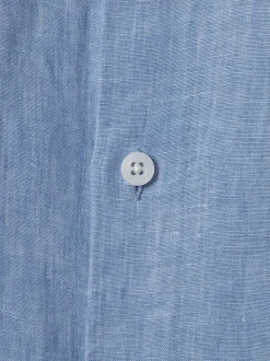 Bleu de ciel - Chemise Reiss Ruban en lin à col coupé