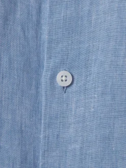 Bleu de ciel - Chemise Reiss Ruban rayée en lin à col coupé