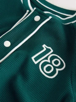 Bleu de sarcelle - Ensemble short universitaire à manches courtes (3mois à7ans)