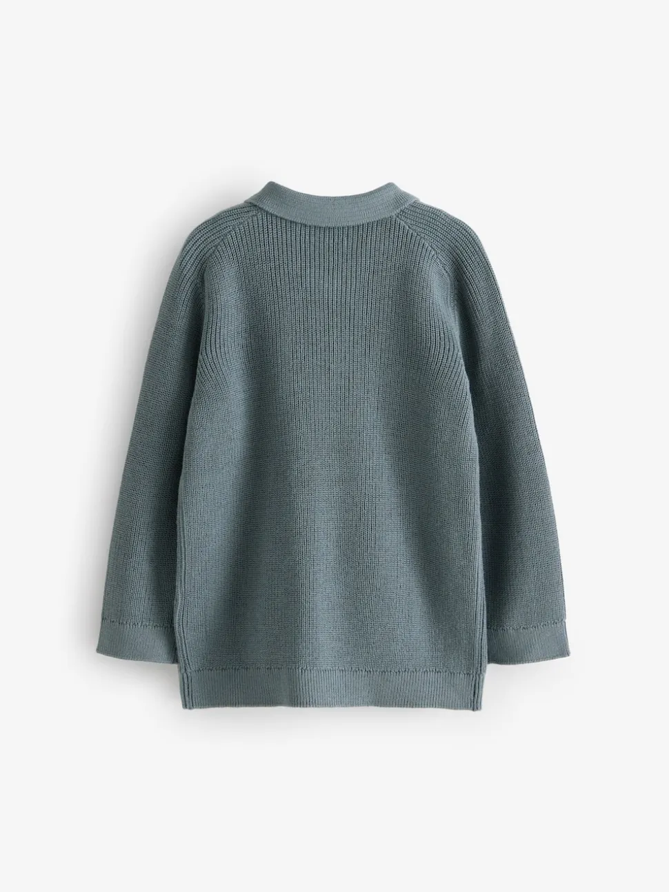 Bleu de sarcelle - Manches longues Quarter Zip Knitted Polos (3mths-7yrs)