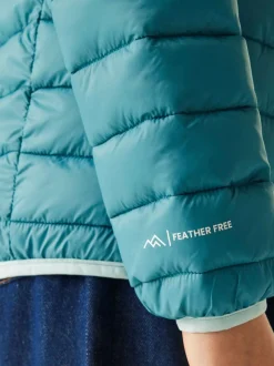 Bleu de sarcelle - Regatta Veste déperlante Marizion mi-épaisse à capuche Junior