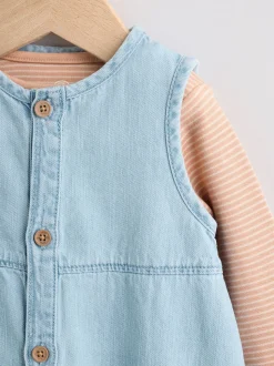 Bleu Denim - Ensemble bébé salopette et body (0mois-2ans)