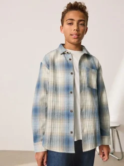 Bleu dégradé - Ensemble chemise et t-shirt à carreaux à manches longues 2 pièces (3-16ans)