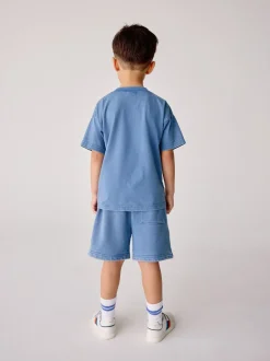 Bleu délavé - Paul Smith Junior ensemble haut et short garçon