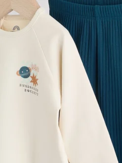 Bleu espace - Ensemble haut et legging bébé 2 pièces (0mois-3ans)