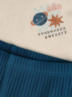 Bleu espace - Ensemble haut et legging bébé 2 pièces (0mois-3ans)