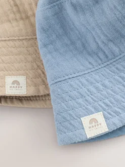 Bleu et beige - Paquet de bonnets pour bébé 2 (0mois-2ans)