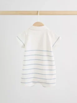 Bleu et Blanc rayées - Barboteuse en jersey pour bébé 2 Pack
