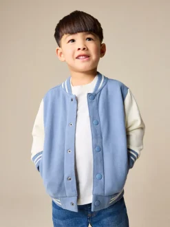 Bleu et écru - Blouson bomber en jersey (3mois-7ans)
