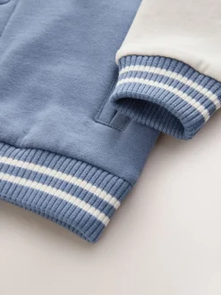 Bleu et écru - Blouson bomber en jersey (3mois-7ans)