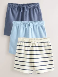 Bleu et rayé - Lot de 3 shorts texturés (3mois à7ans)