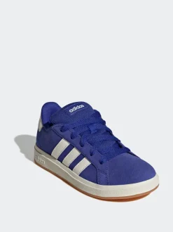 Bleu foncé - Baskets adidas Grand Court 00s en daim et dentelle pour enfant