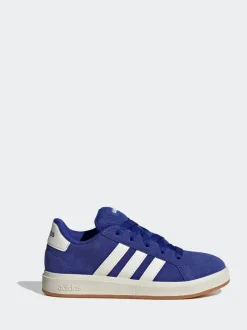 Bleu foncé - Baskets adidas Grand Court 00s en daim et dentelle pour enfant
