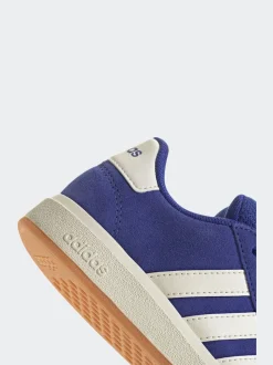 Bleu foncé - Baskets adidas Grand Court 00s en daim et dentelle pour enfant