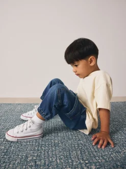 bleu foncé - Jean cargo large extensible confortable (3mois -7ans)