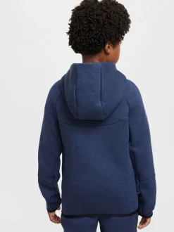 bleu foncé - Sweat à capuche zippé Nike Tech Fleece
