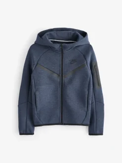 bleu foncé - Sweat à capuche zippé Nike Tech Fleece