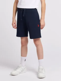 Bleu foncé - U.S. Polo Assn. Garçons 100% Cotton Double Horsemen Sweat Shorts