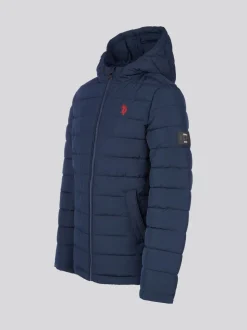 bleu foncé - U.S. Polo Assn. Veste légère à capuche Courtepointe pour garçons