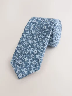 Bleu foncé imprimé floral - Cravate (3-16 ans)