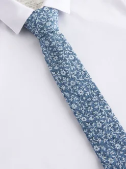 Bleu foncé imprimé floral - Cravate (3-16 ans)