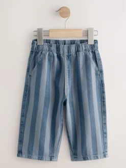 Bleu foncé rayé - Pantalon large à enfiler (3mois-7ans)