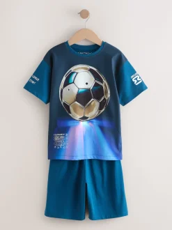 Bleu Football - Pyjama court 2 Pack (3-16ans)