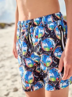 Bleu Football - Shorts de bain imprimés (3-16yrs)