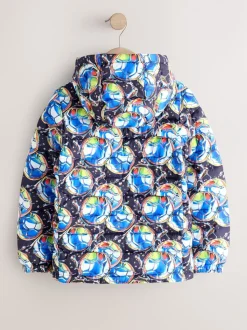 Bleu Football - Veste matelassée à capuche de poids moyen (3-17ans)