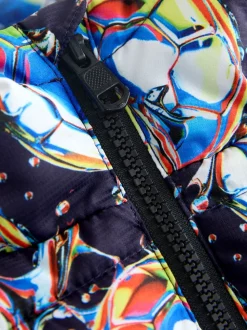 Bleu Football - Veste matelassée à capuche de poids moyen (3-17ans)