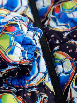 Bleu Football - Veste matelassée à capuche de poids moyen (3-17ans)