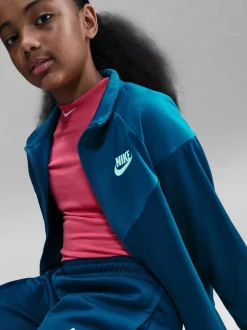 Bleu Force - Survêtement Nike Dri-Fit en poly zippé