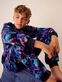 Bleu Gameur - Pyjama tout-en-un en polaire (3-16ans)